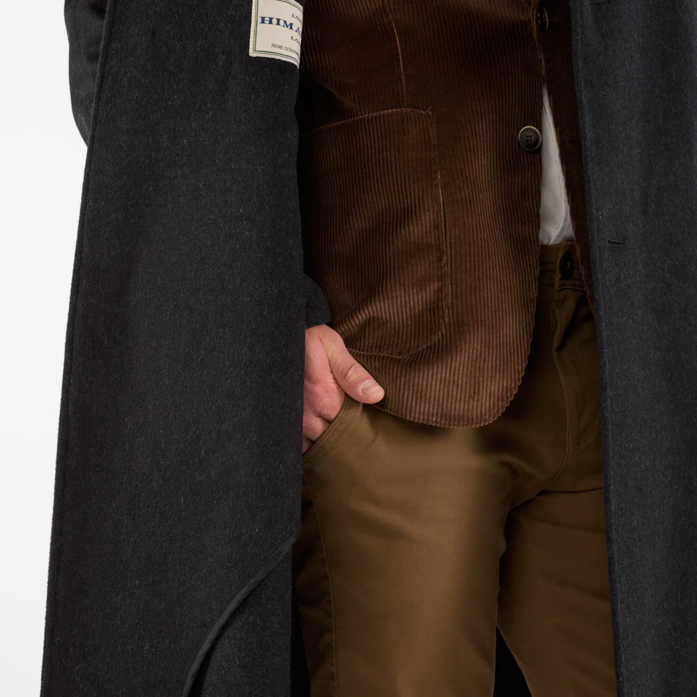 Richard - 100% Cashmere Men's Full Length Charcoal Loden Overcoat - Image 5