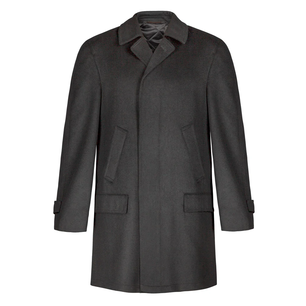 Joseph - Men's Black Himalaya Loden Wool Car Coat - Image 10