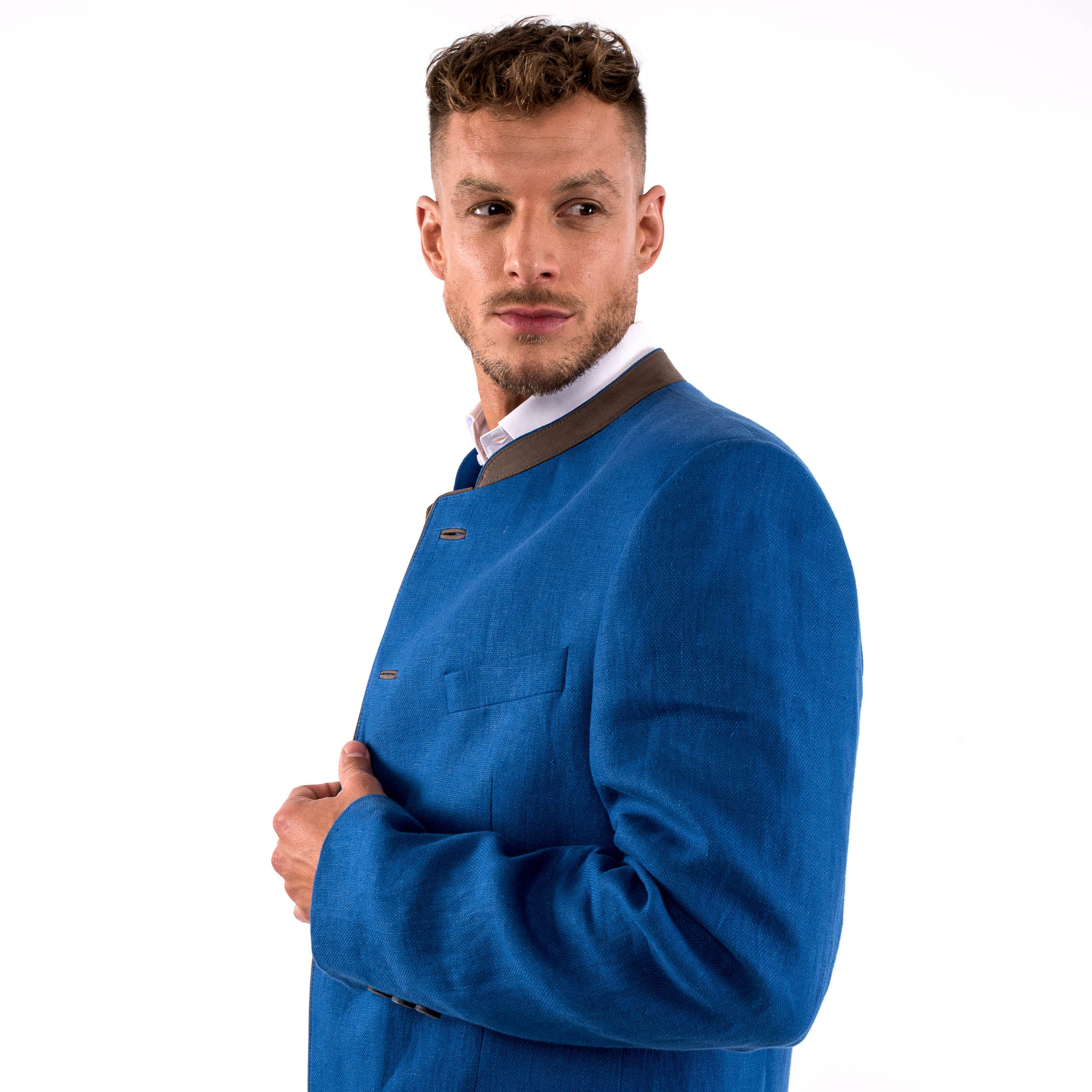 Edward - Blue Linen Jacket - Image 10