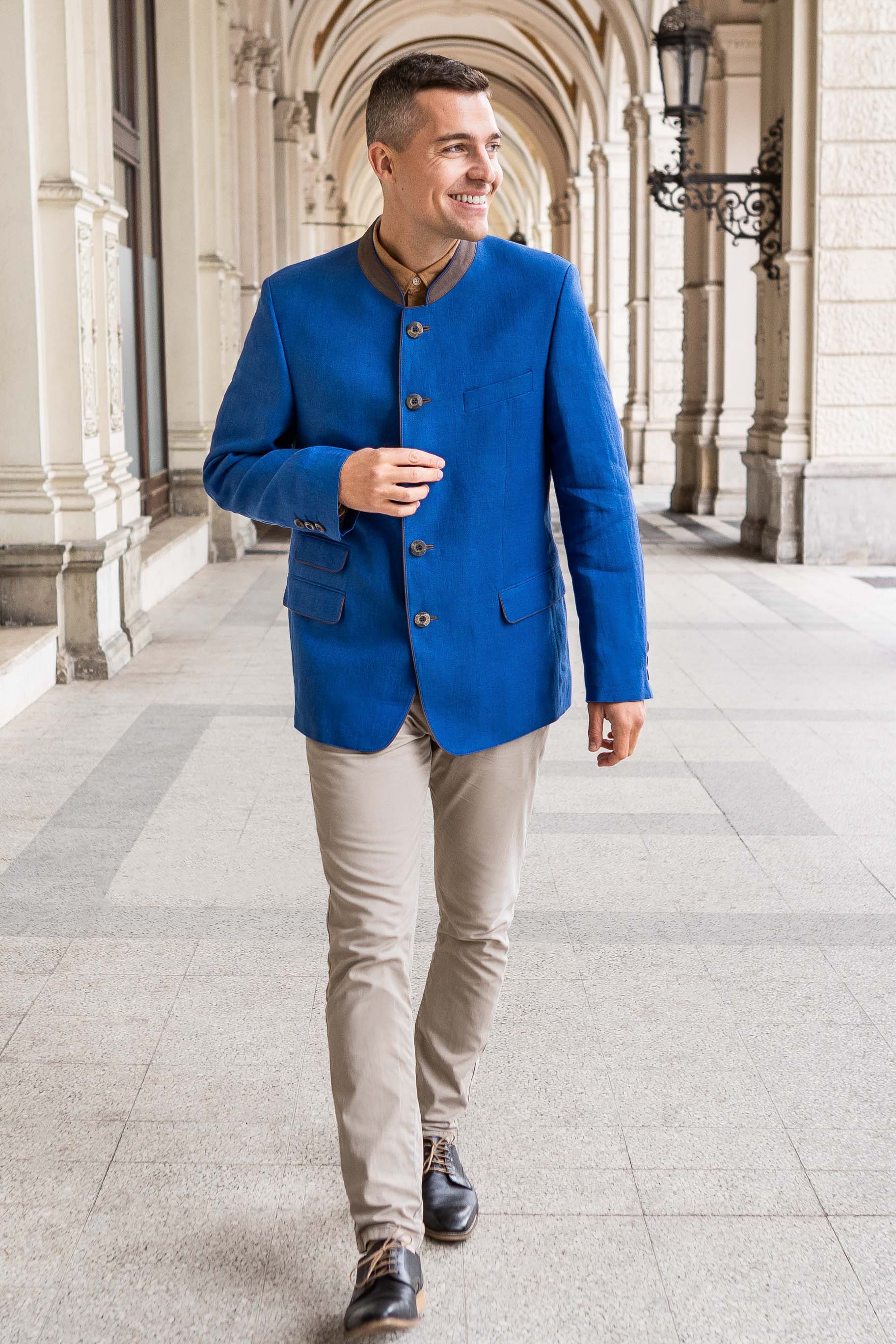 Edward - Blue Linen Jacket - Image 3