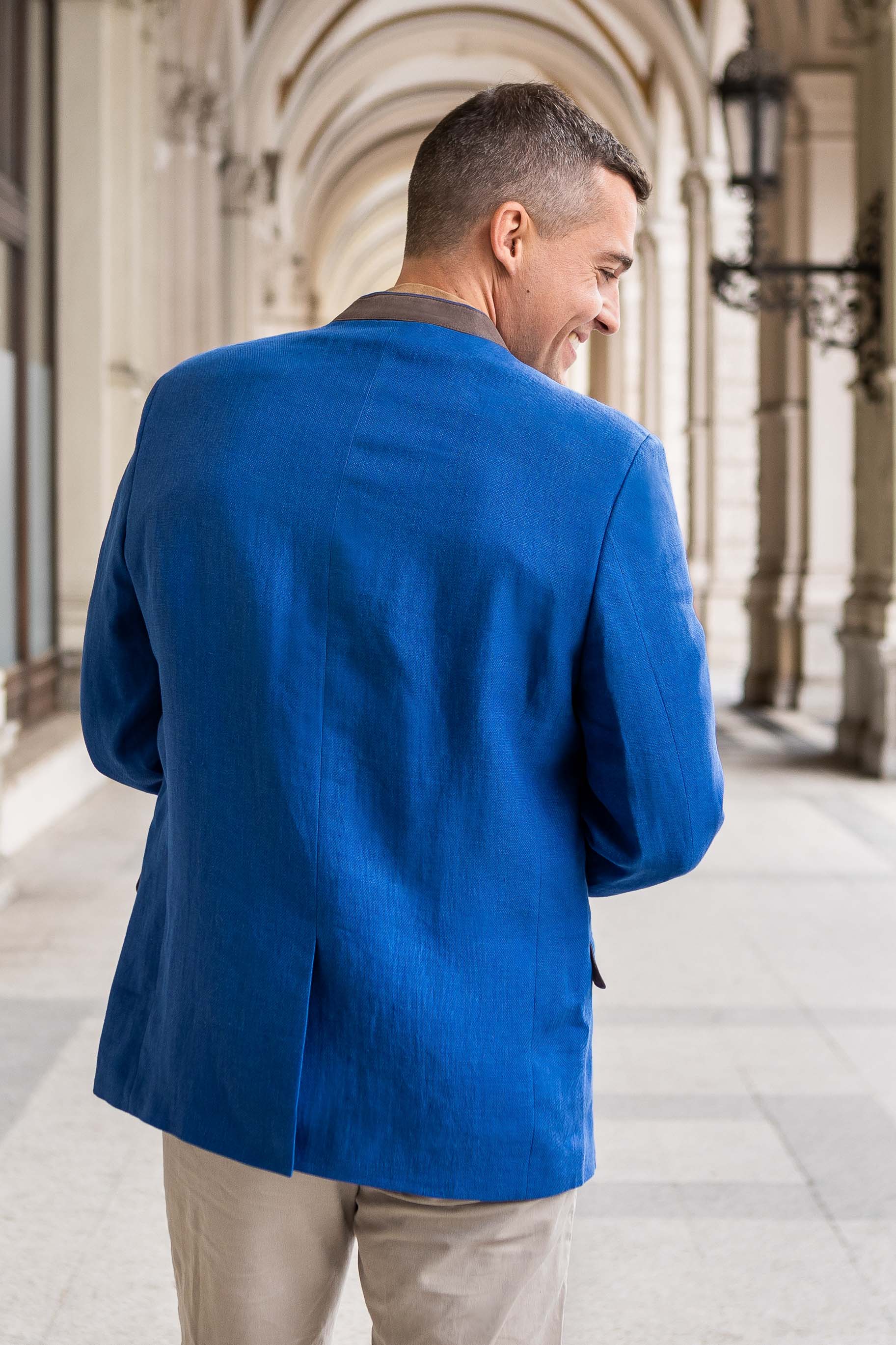 Edward - Blue Linen Jacket - Image 4