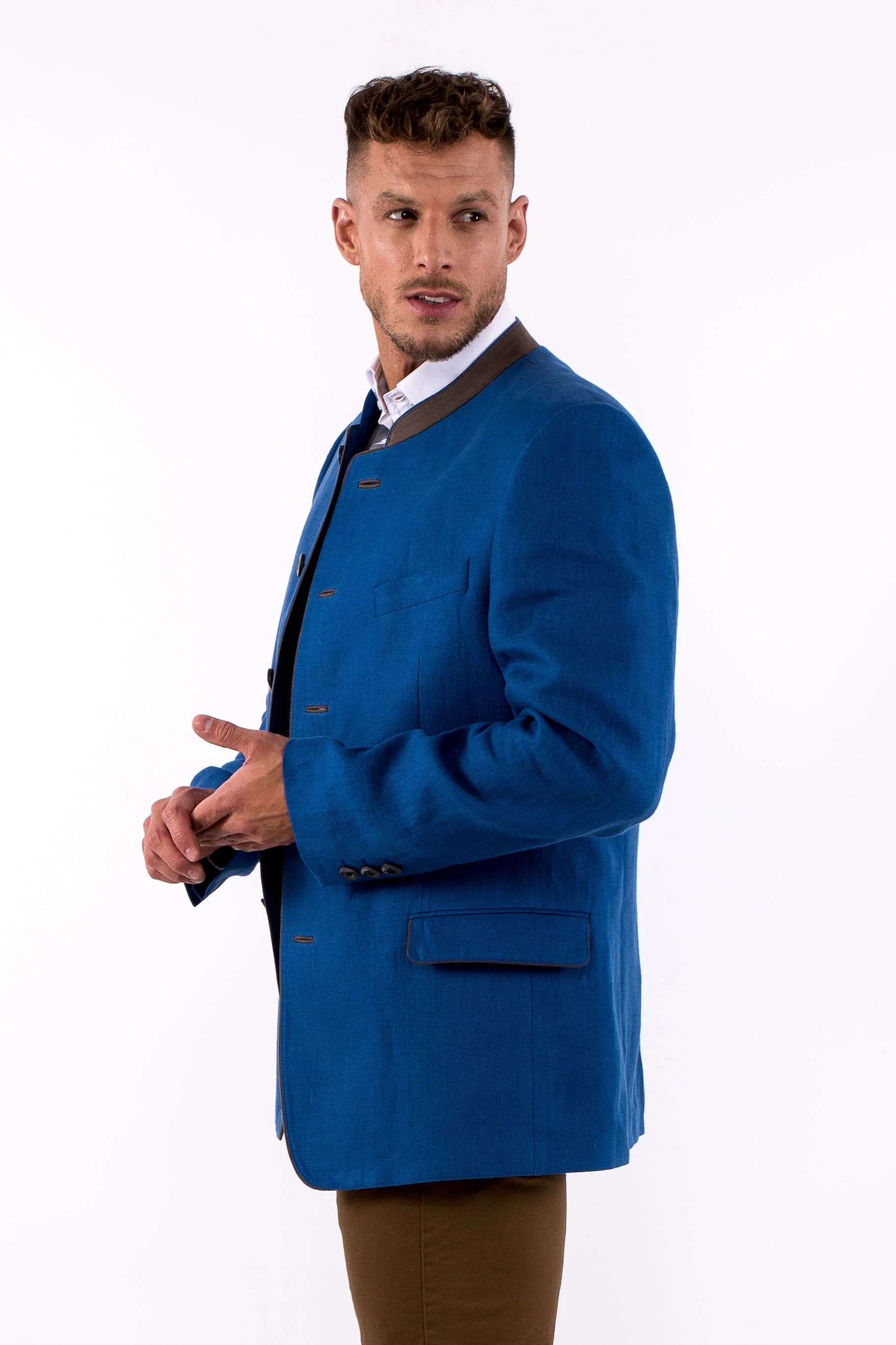 Edward - Blue Linen Jacket - Image 6