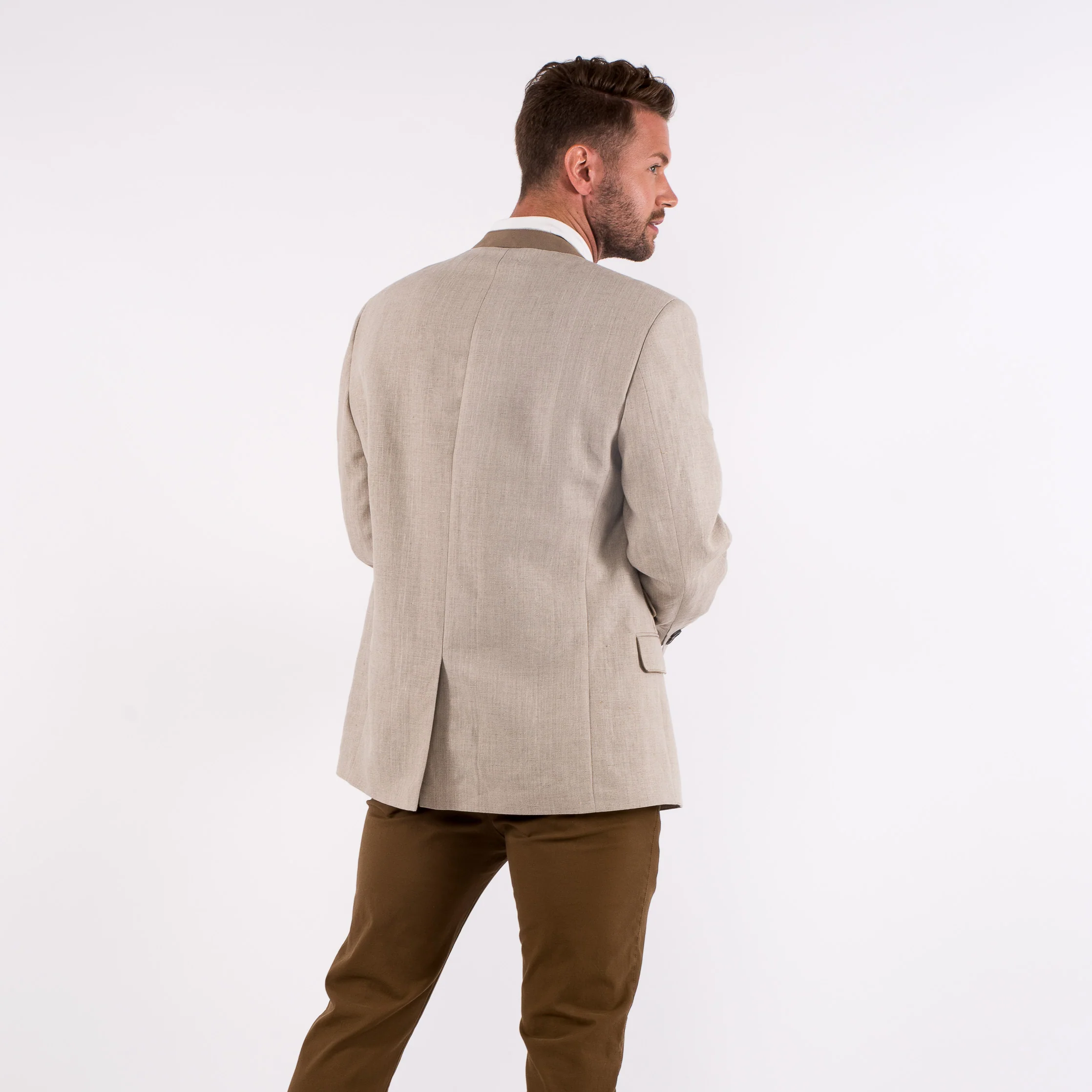 Edward - Classic Austrian Jacket in Beige Linen - Image 6