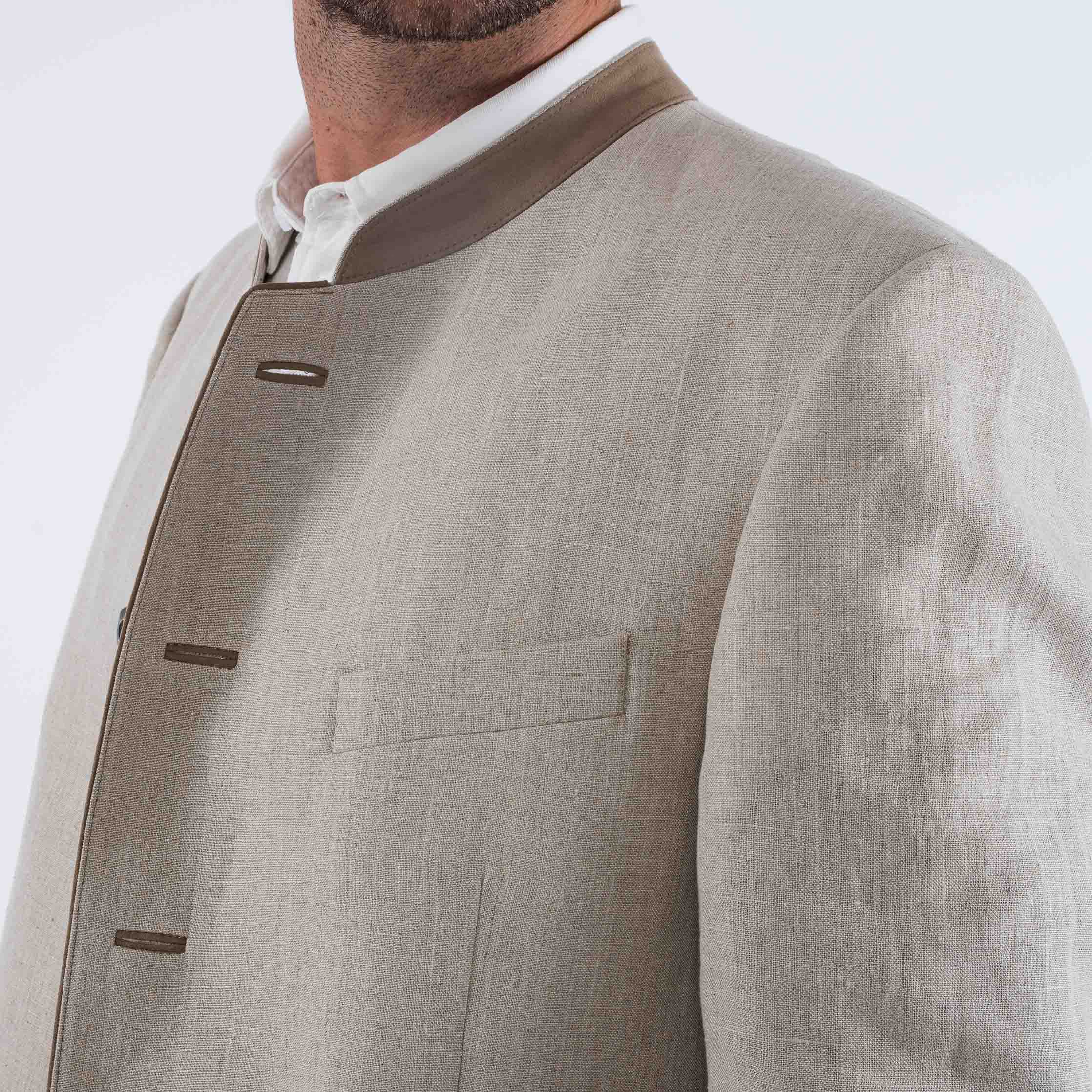 Edward - Classic Austrian Jacket in Beige Linen - Image 7