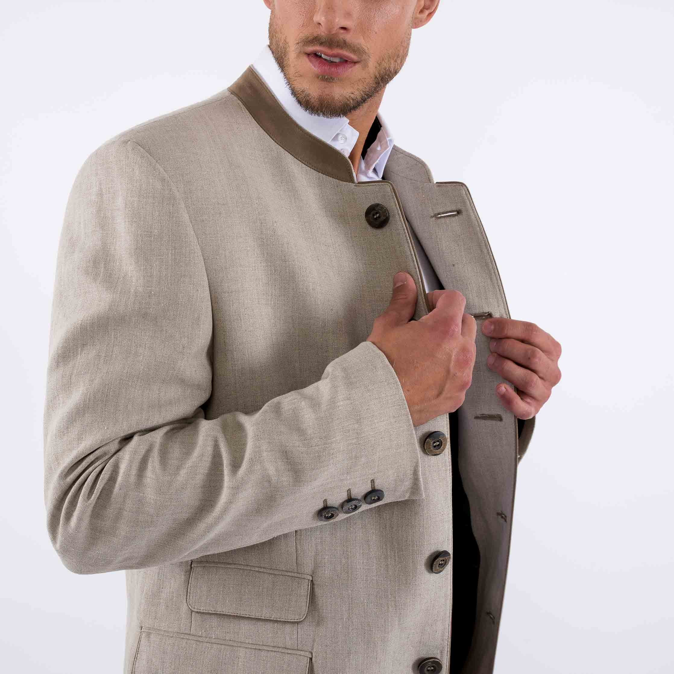 Edward - Classic Austrian Jacket in Beige Linen - Image 9