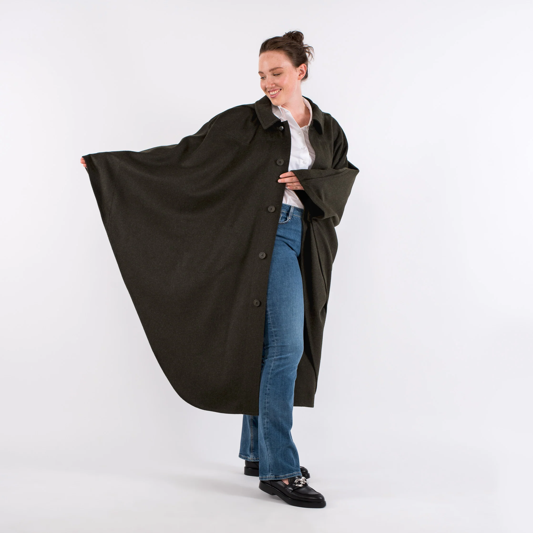 Unisex / Green Loden Cape - Image 13