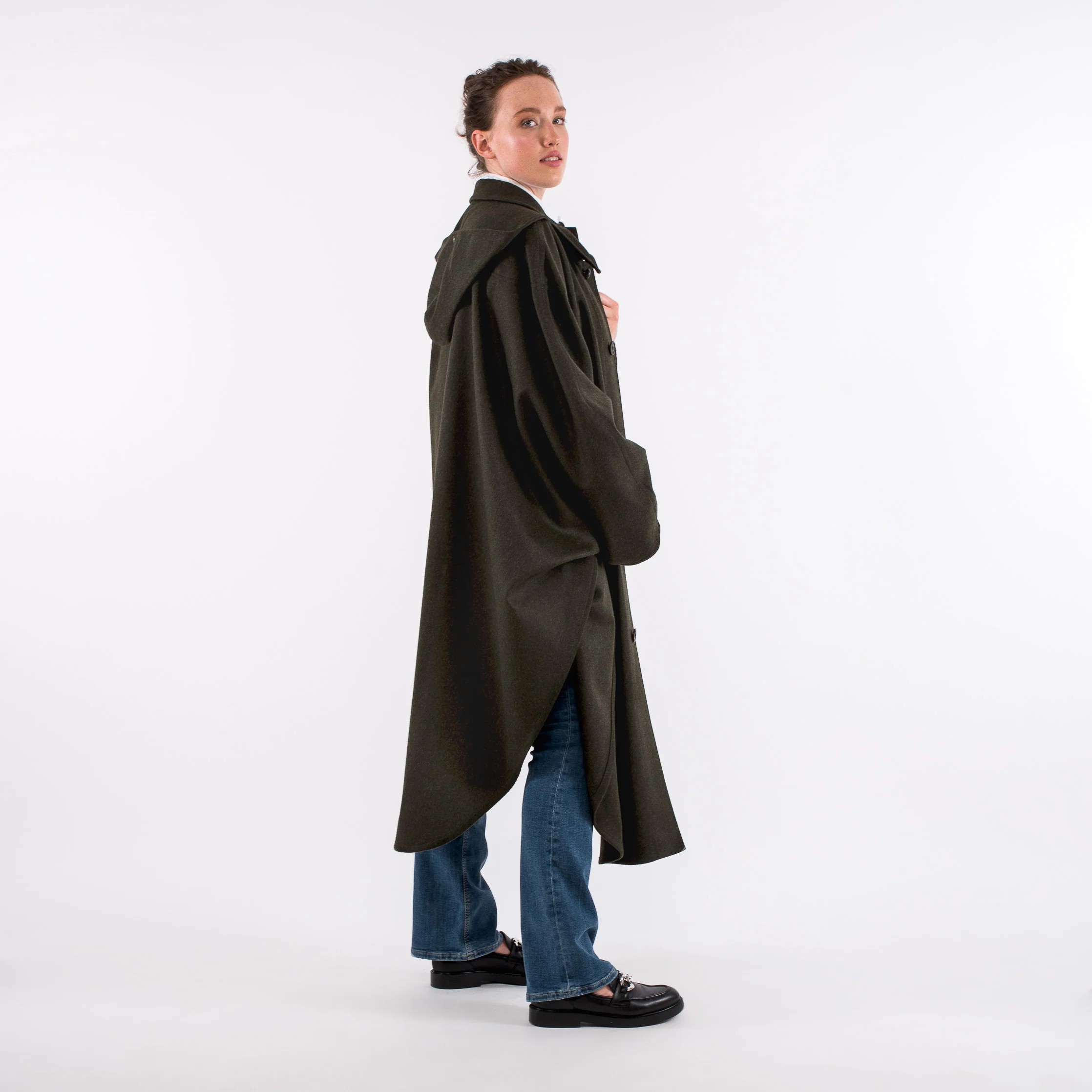 Unisex / Green Loden Cape - Image 17