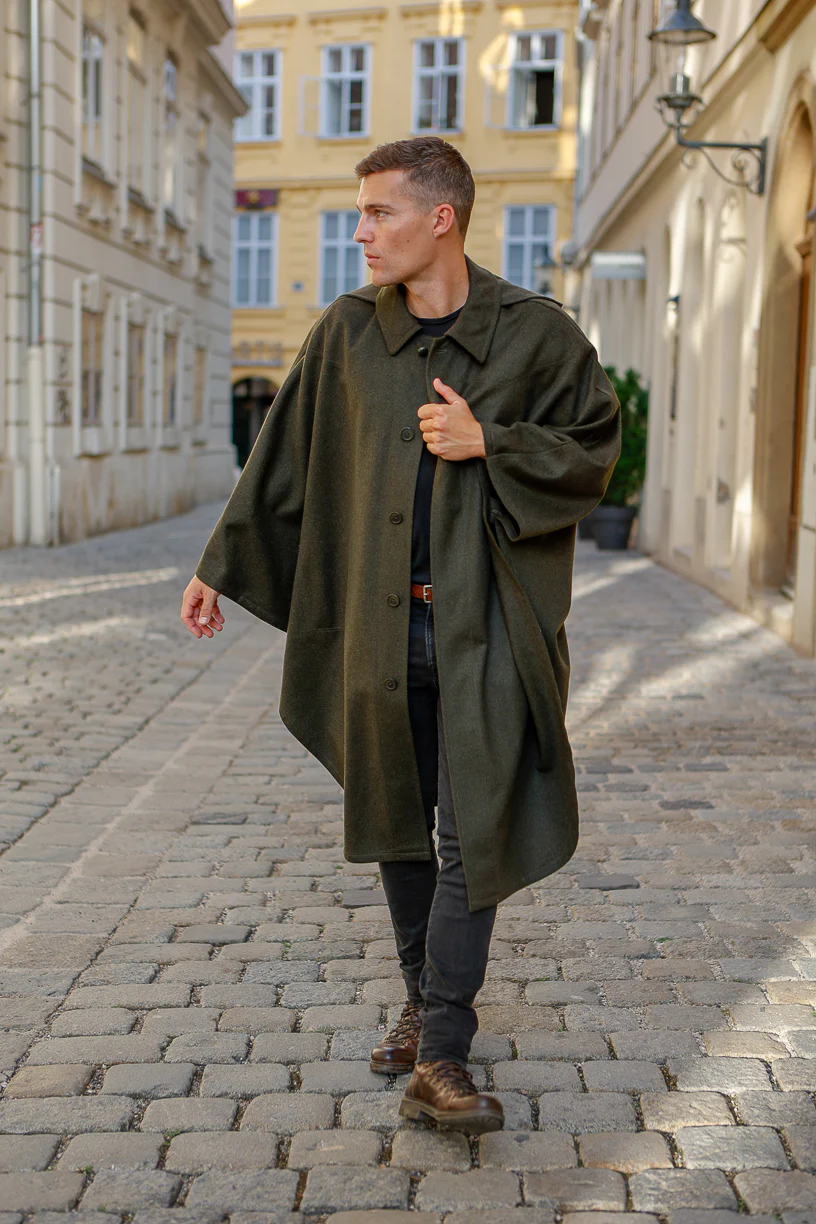 Unisex / Green Loden Cape - Image 3