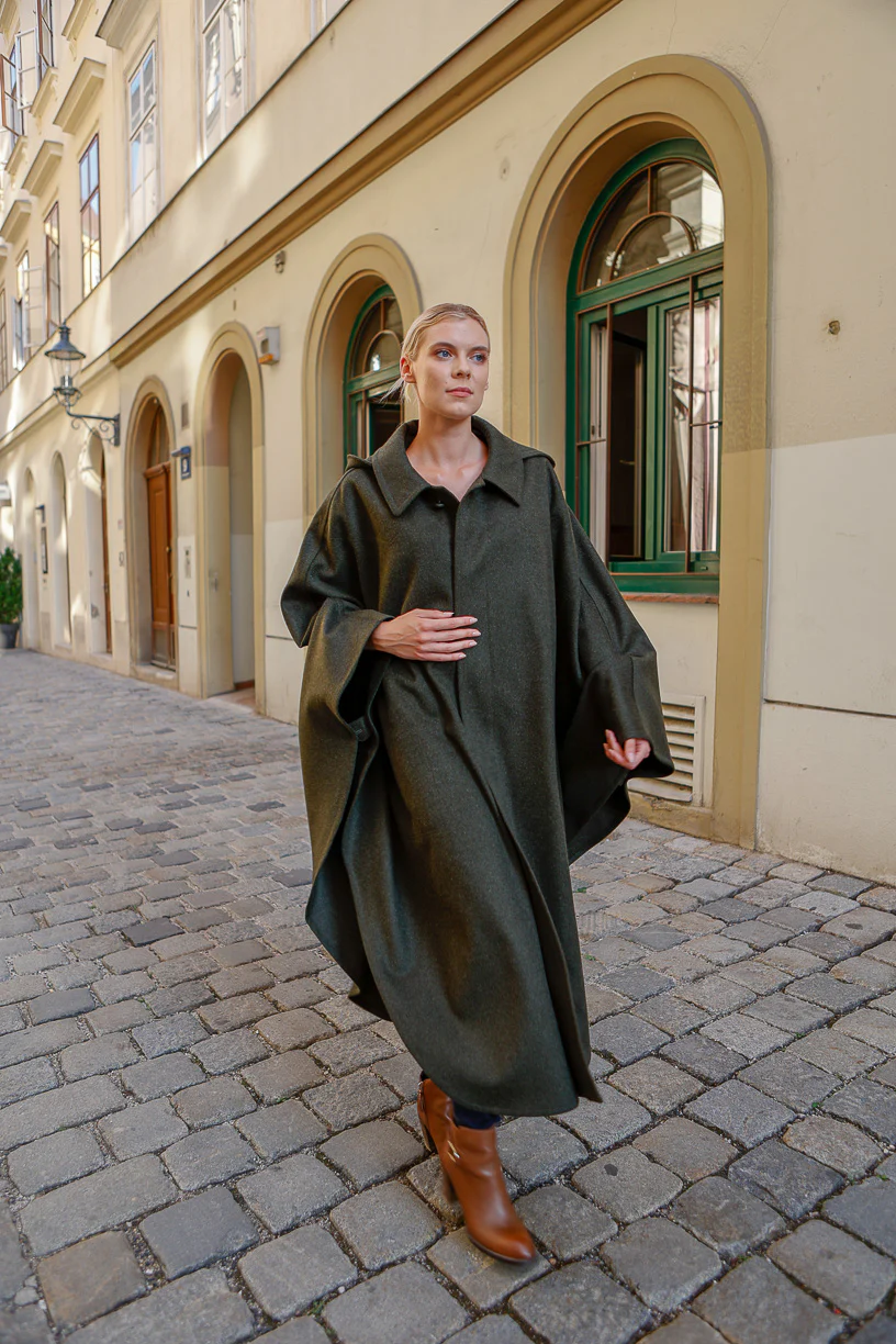 Unisex / Green Loden Cape - Image 4