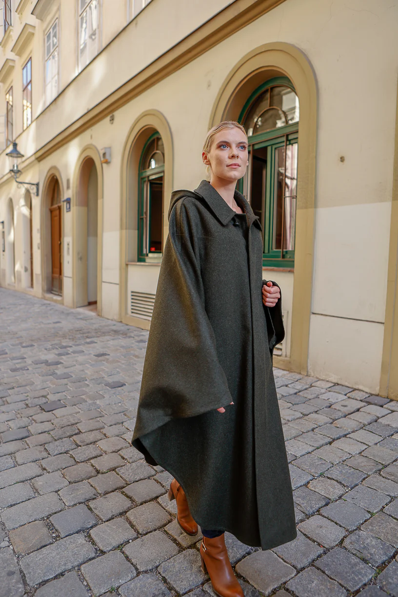 Unisex / Green Loden Cape - Image 6