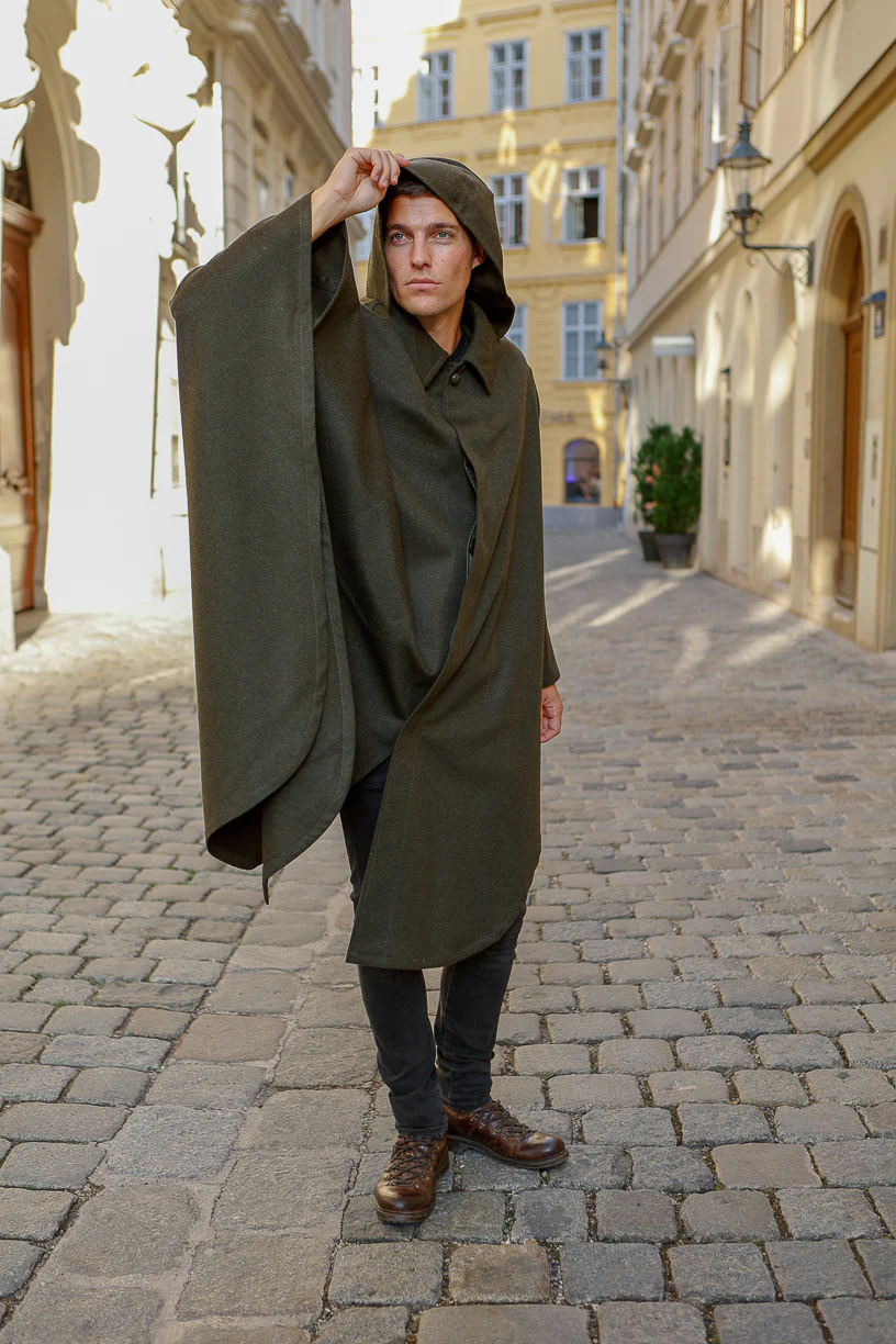 Unisex / Green Loden Cape - Image 8