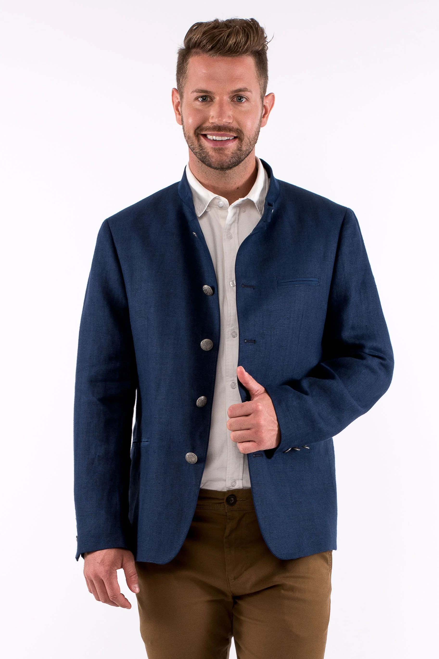 Gamlitz Men's Linen Dark Blue Blazer - Image 4