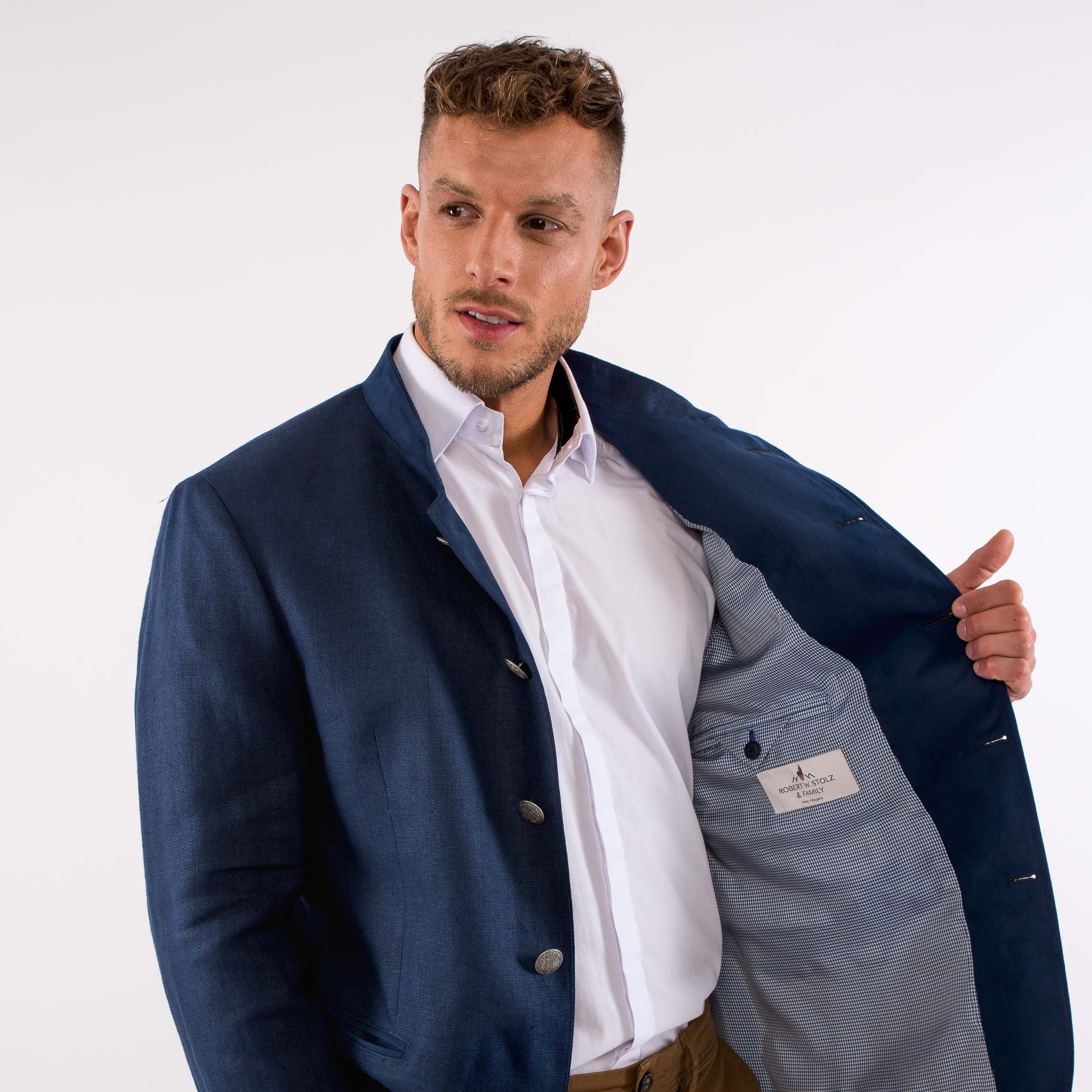 Gamlitz Men's Linen Dark Blue Blazer - Image 6