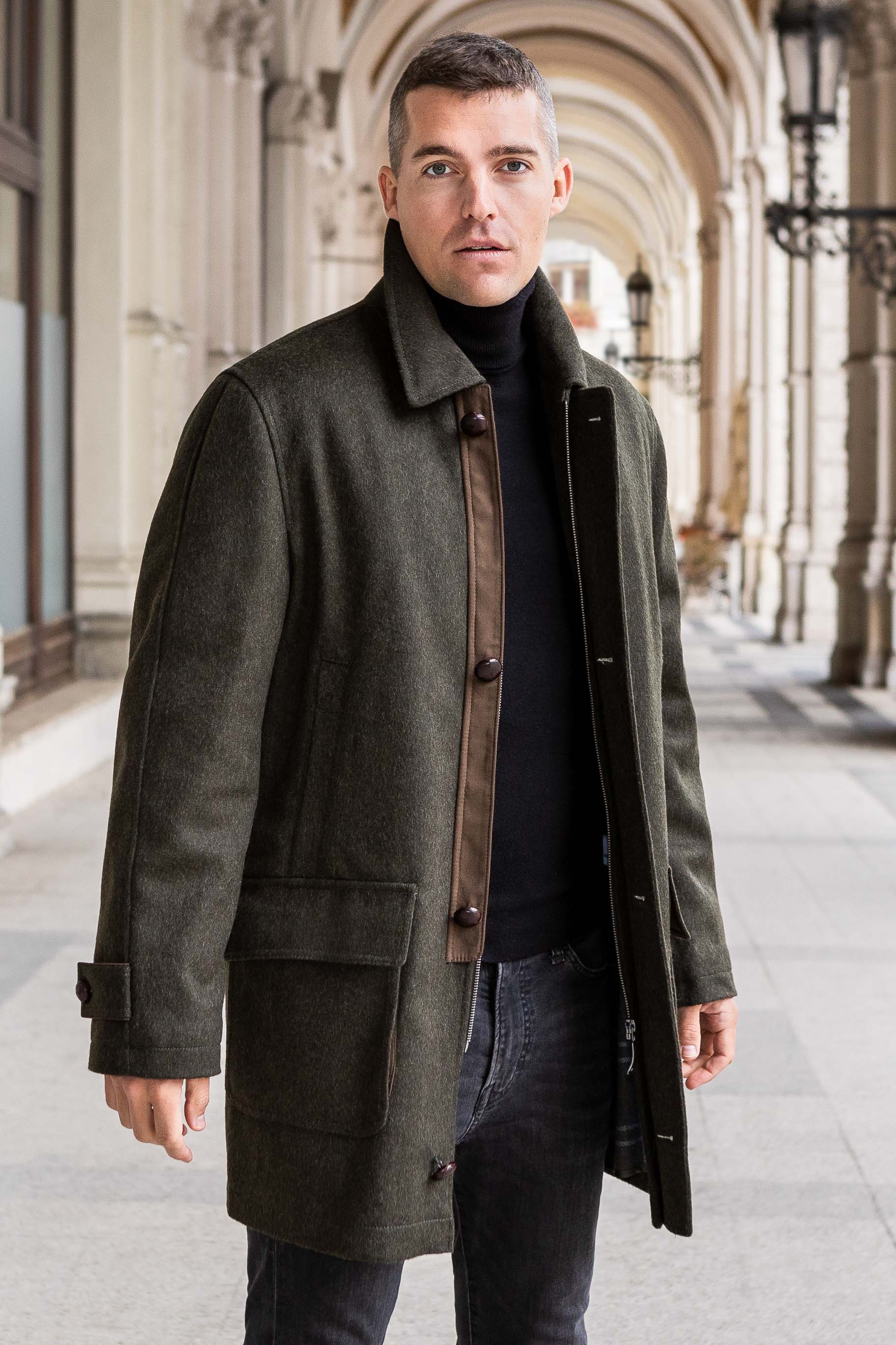 Loden Field Coat Olive - Image 3
