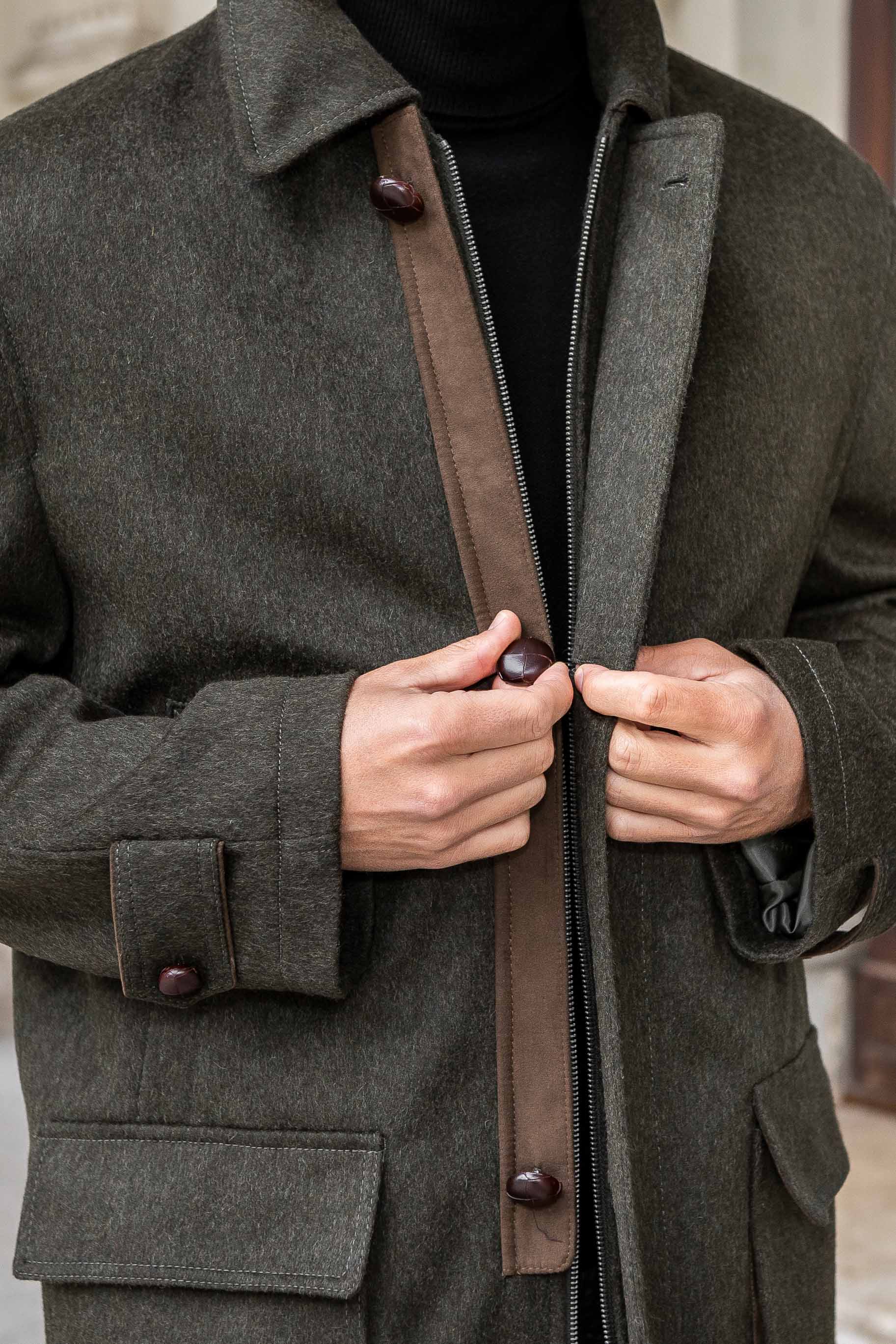 Loden Field Coat Olive - Image 7