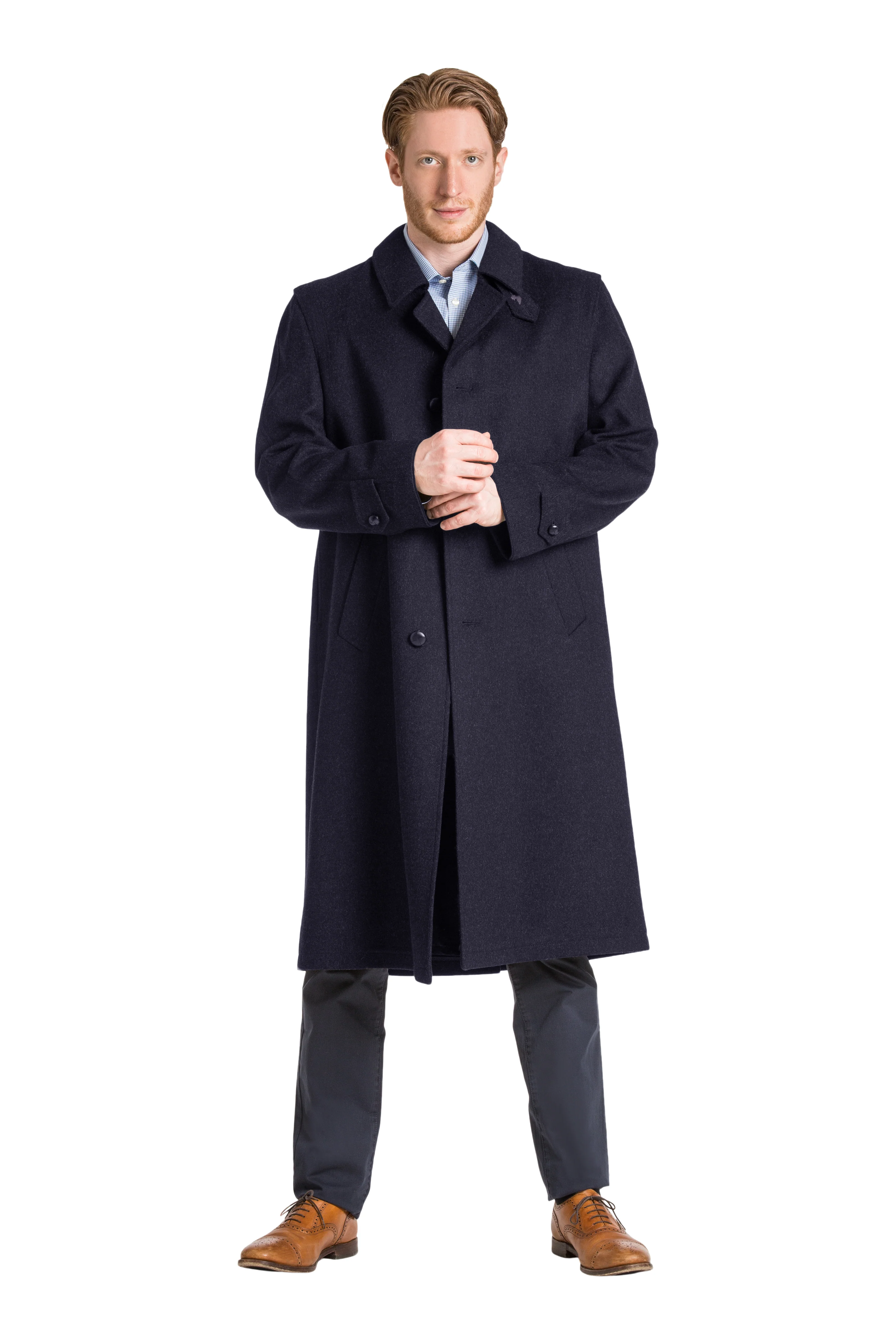 Sud Tiroler - Men's Loden Overcoat in Navy Blue with zip out lining - Image 3