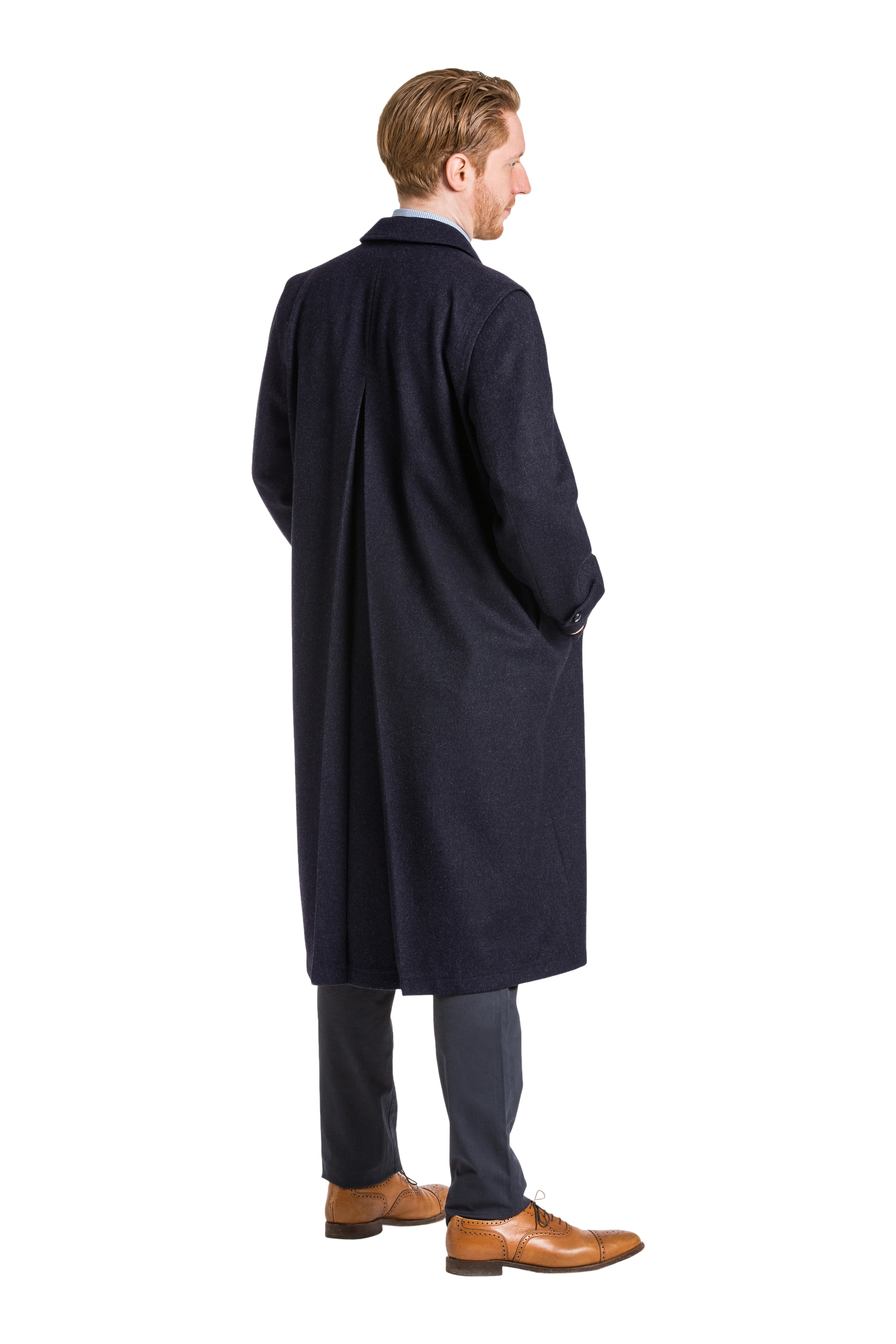 Sud Tiroler - Men's Loden Overcoat in Navy Blue with zip out lining - Image 4