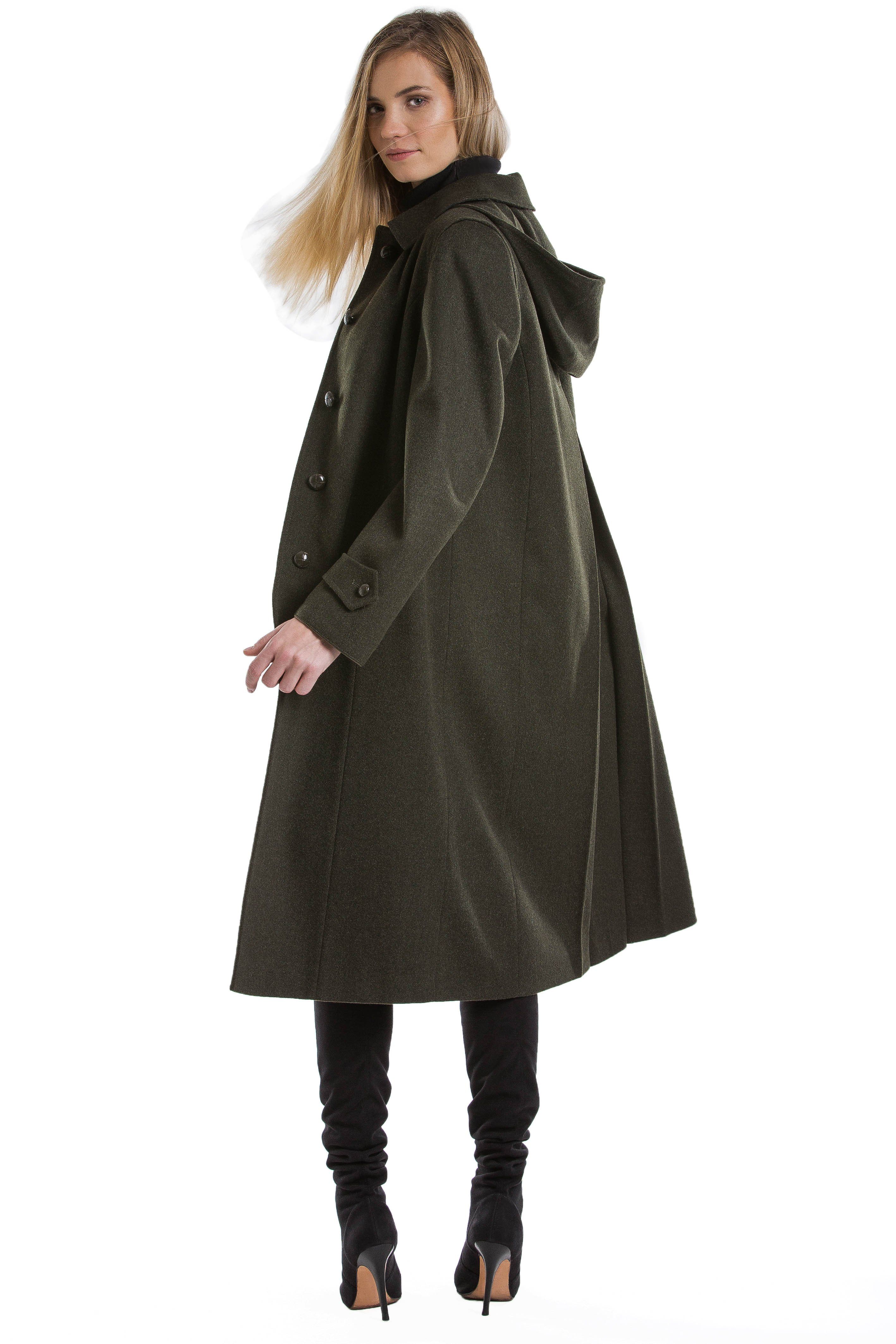 Silvia - Women's Traditional Loden Coat in Green with zip out lining - Image 5