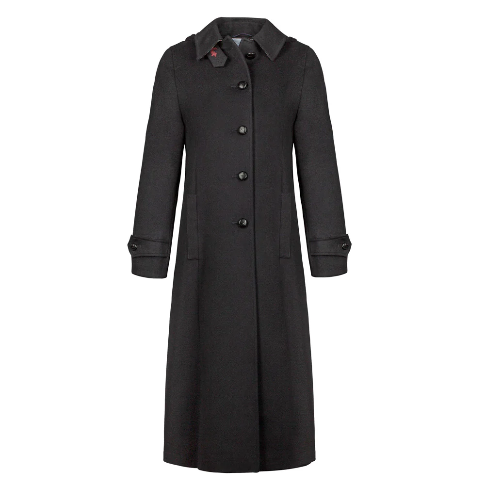 Silvia - Women's Traditional Loden Wool Coat in Charcoal - Image 6