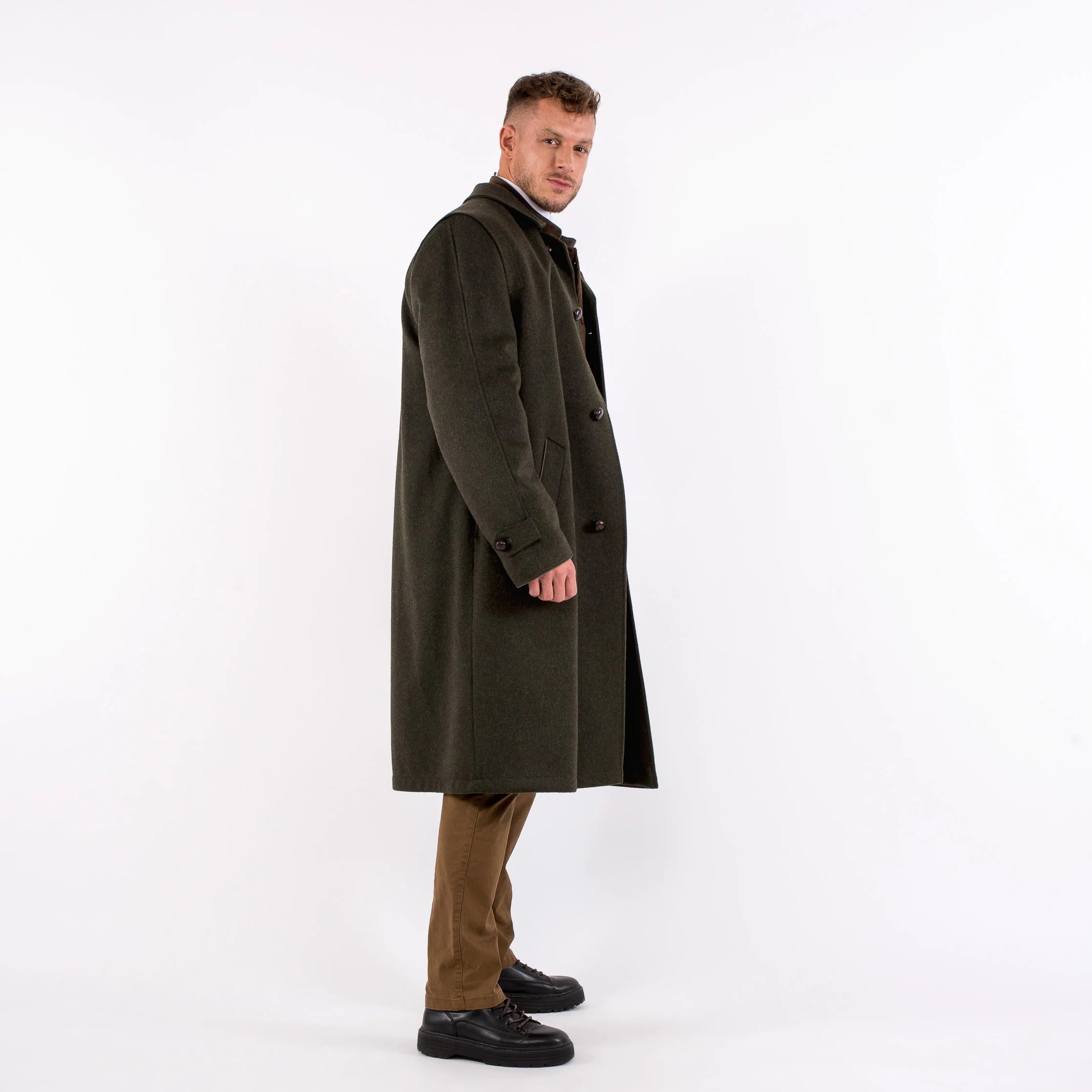 Sud Tiroler - Men's Loden Green Overcoat with zip out lining - Image 3