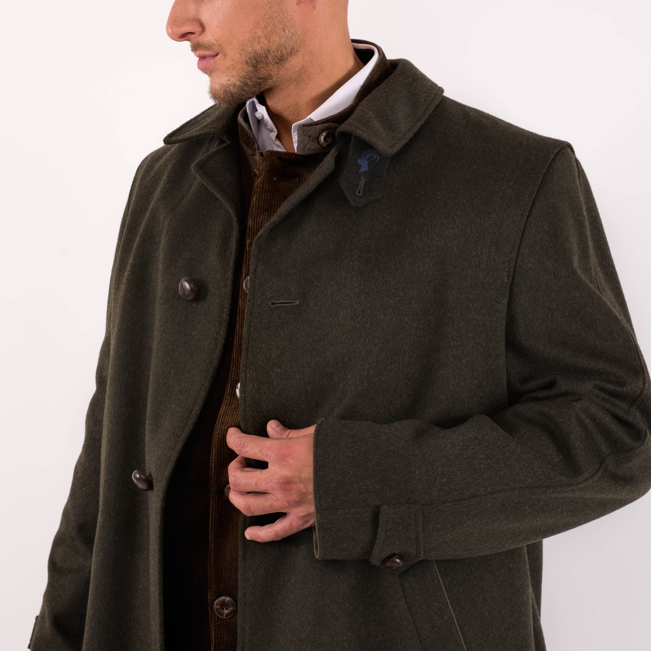 Sud Tiroler - Men's Loden Green Overcoat with zip out lining - Image 4