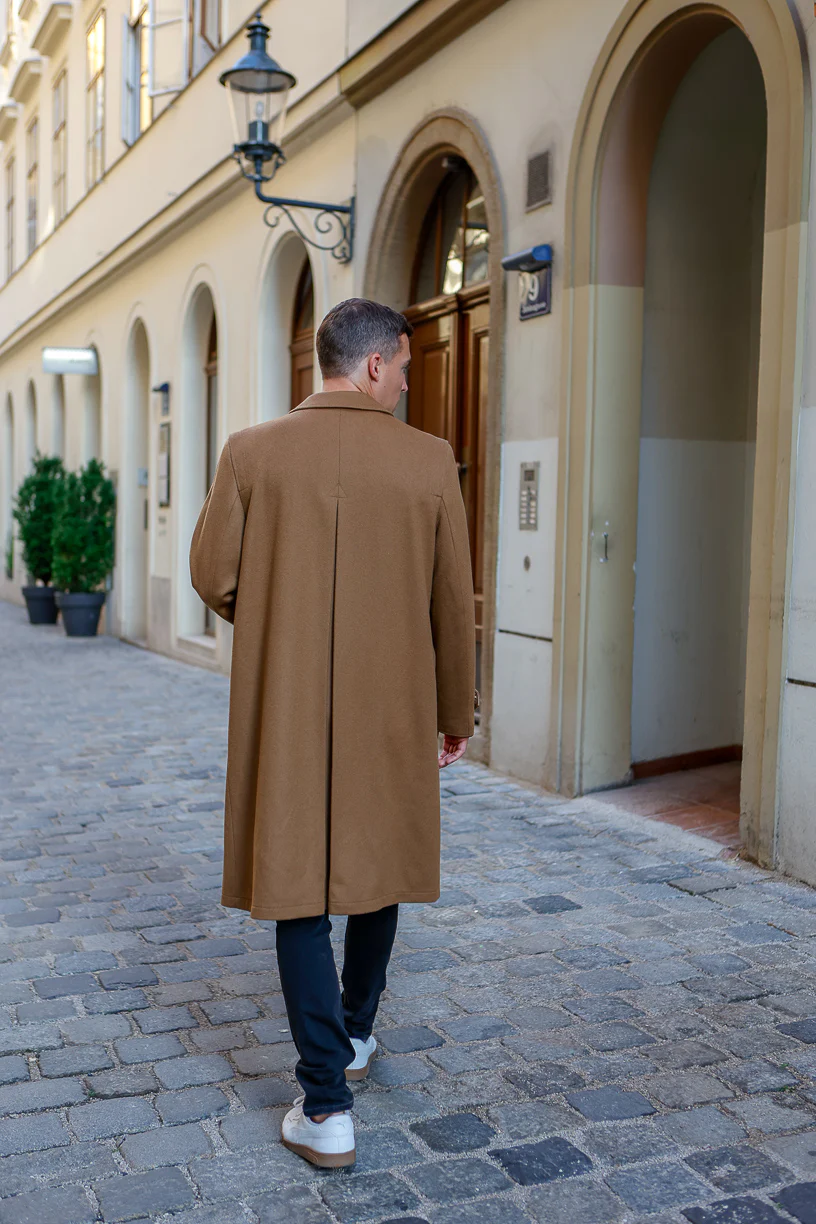 Sud Tiroler - Men's Loden Overcoat in Camel with zip out lining - Image 5