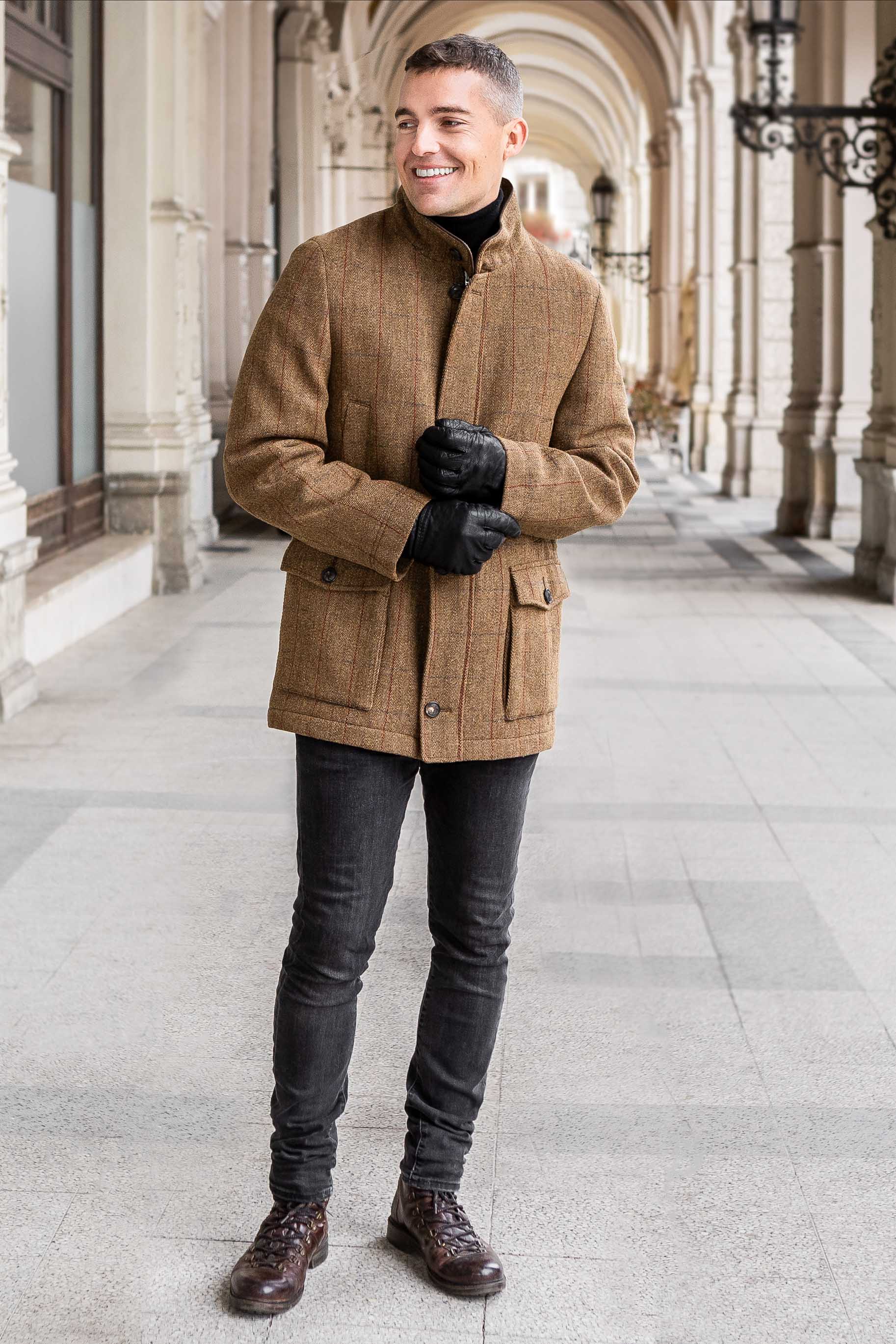 Winston Winter Country Coat in Olive or Brown Tweed - Image 3