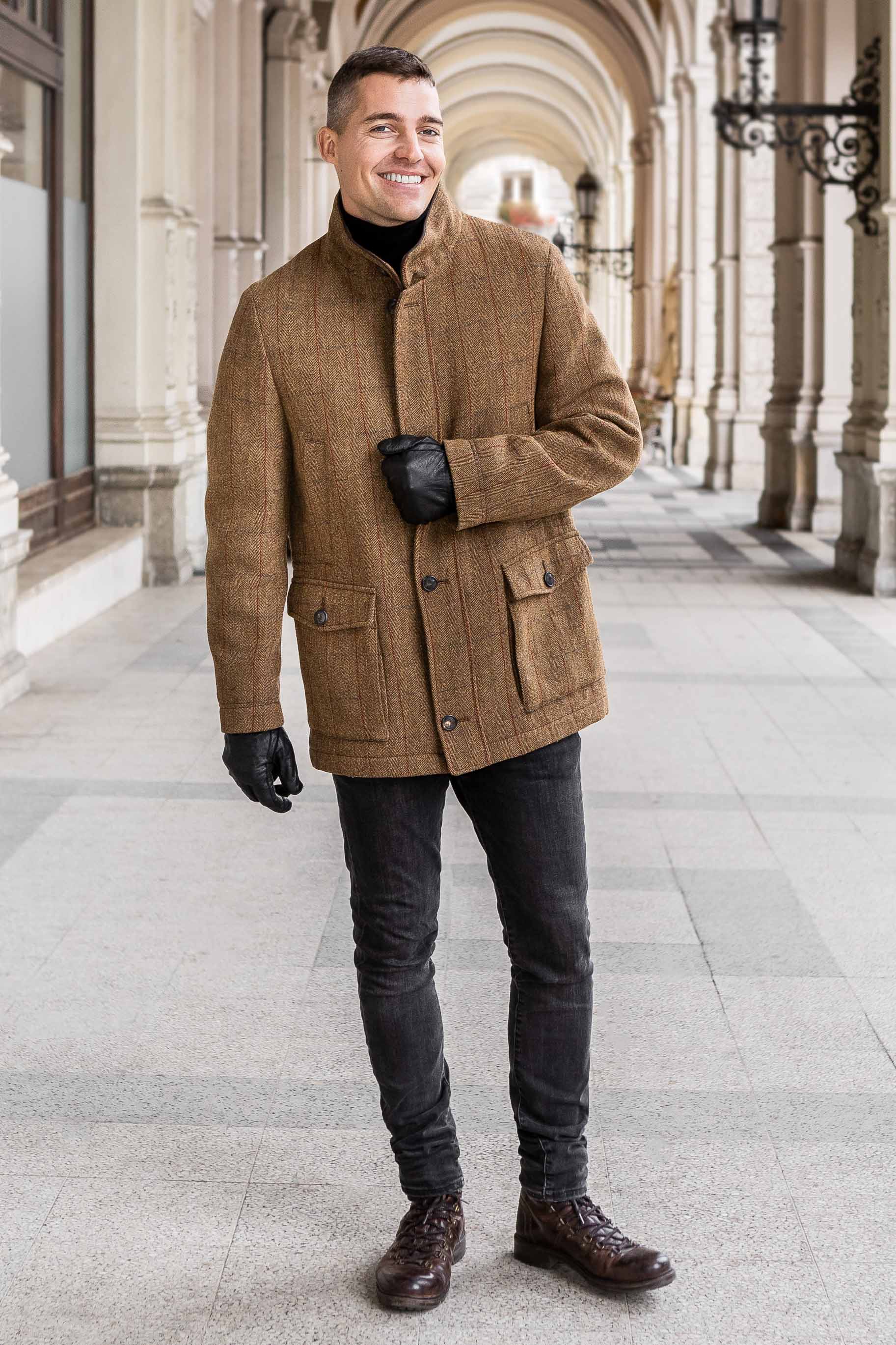 Winston Winter Country Coat in Olive or Brown Tweed - Image 5