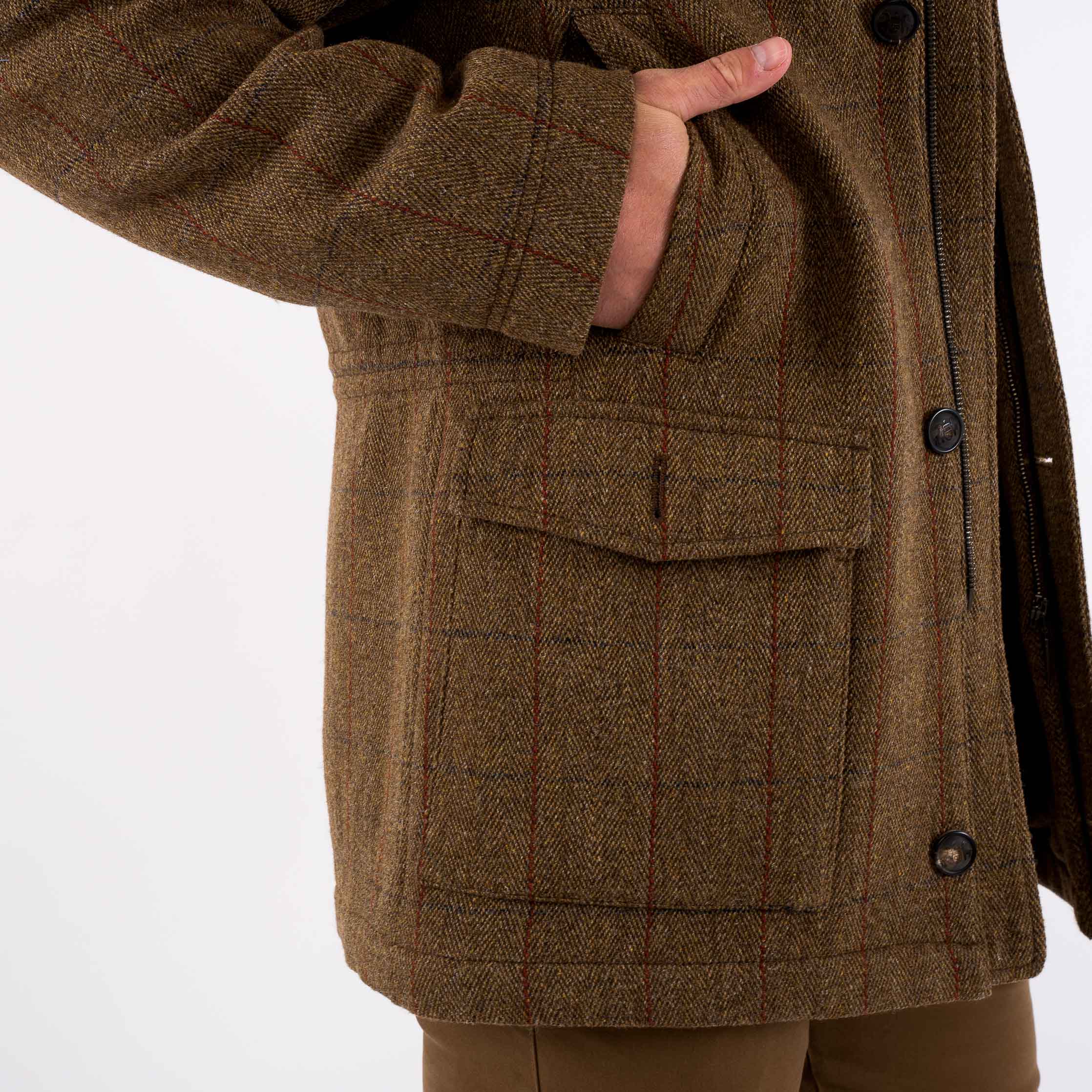 Winston Winter Country Coat in Olive or Brown Tweed - Image 7