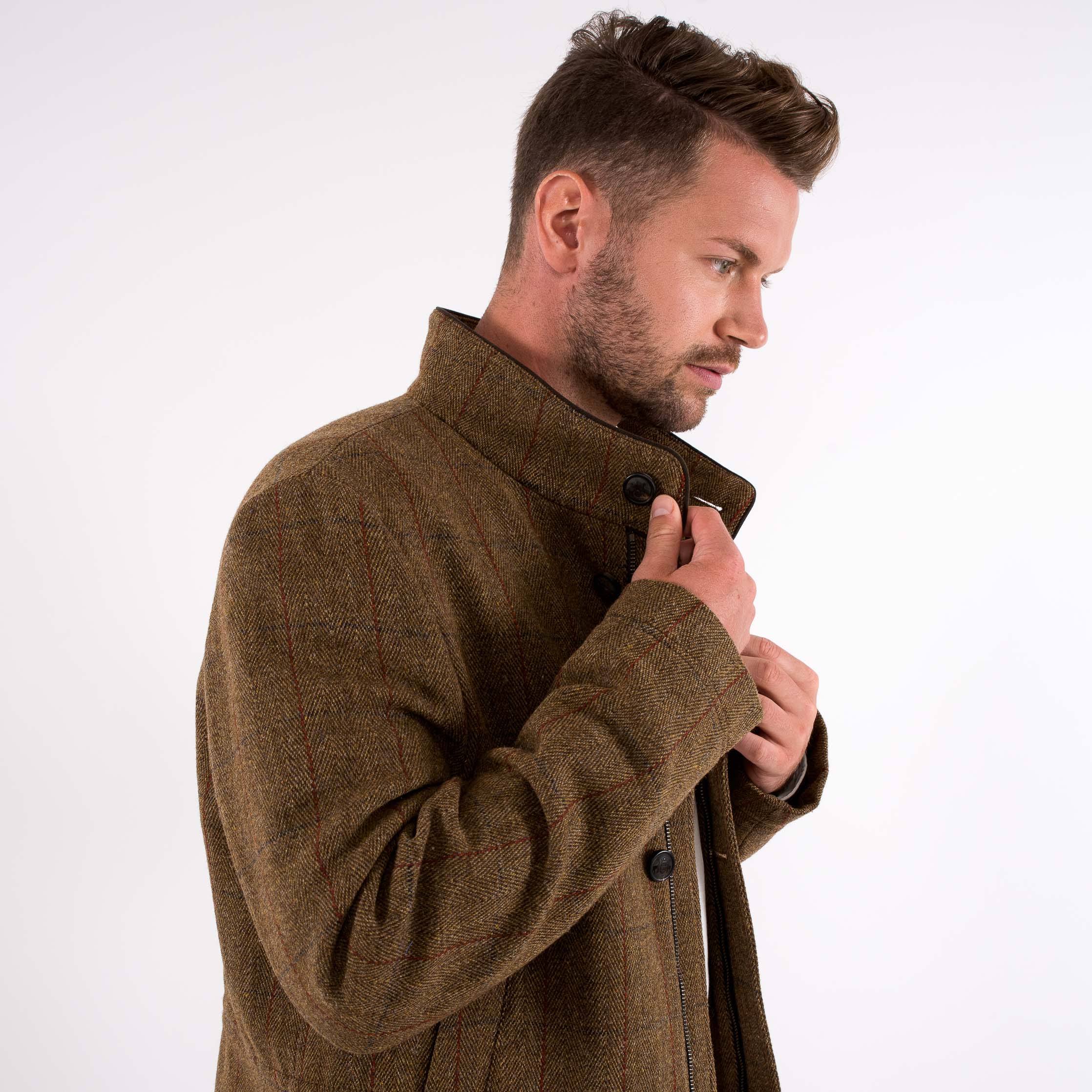 Winston Winter Country Coat in Olive or Brown Tweed - Image 8