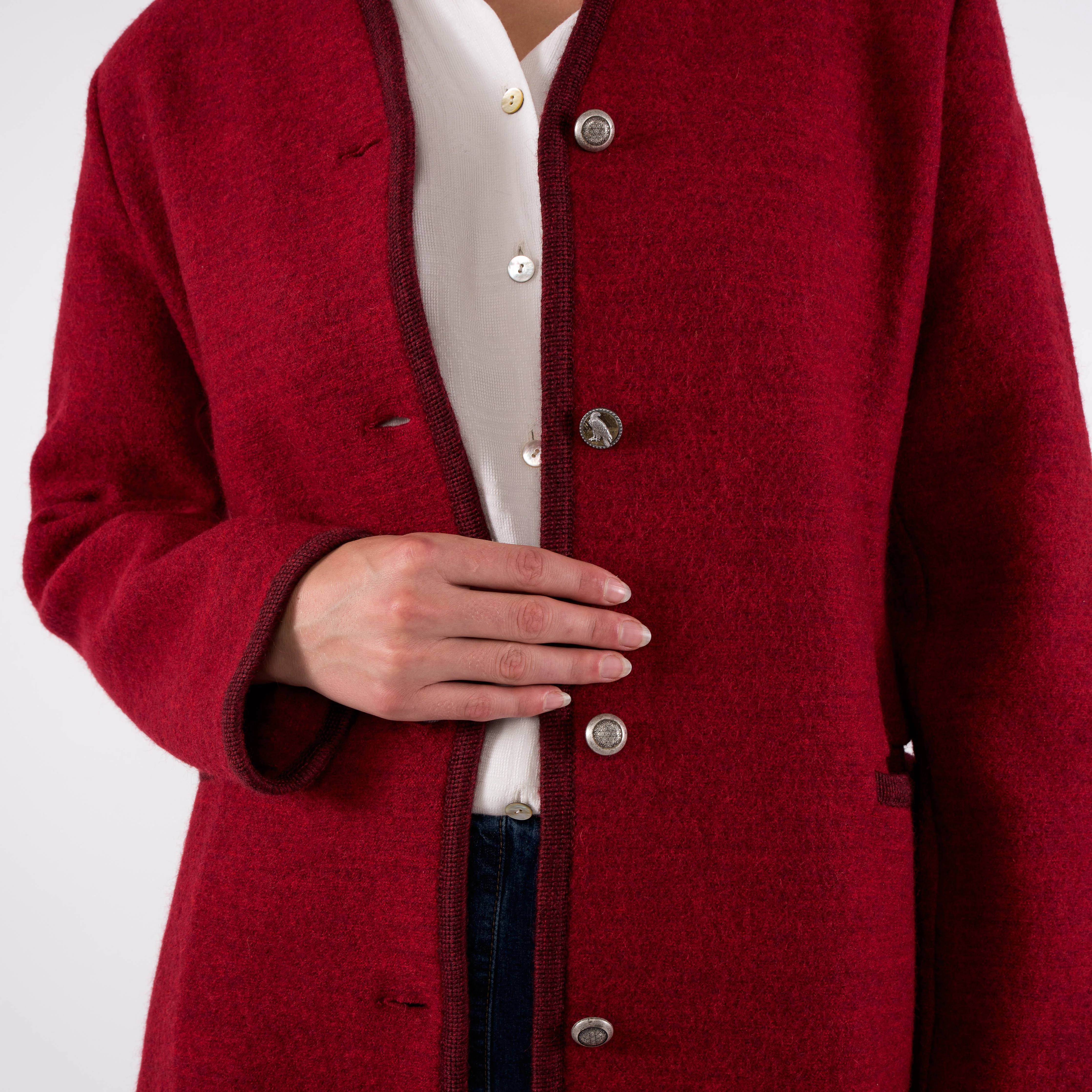 Angelika Tracht Boiled Wool Jacket with Trim - Image 5
