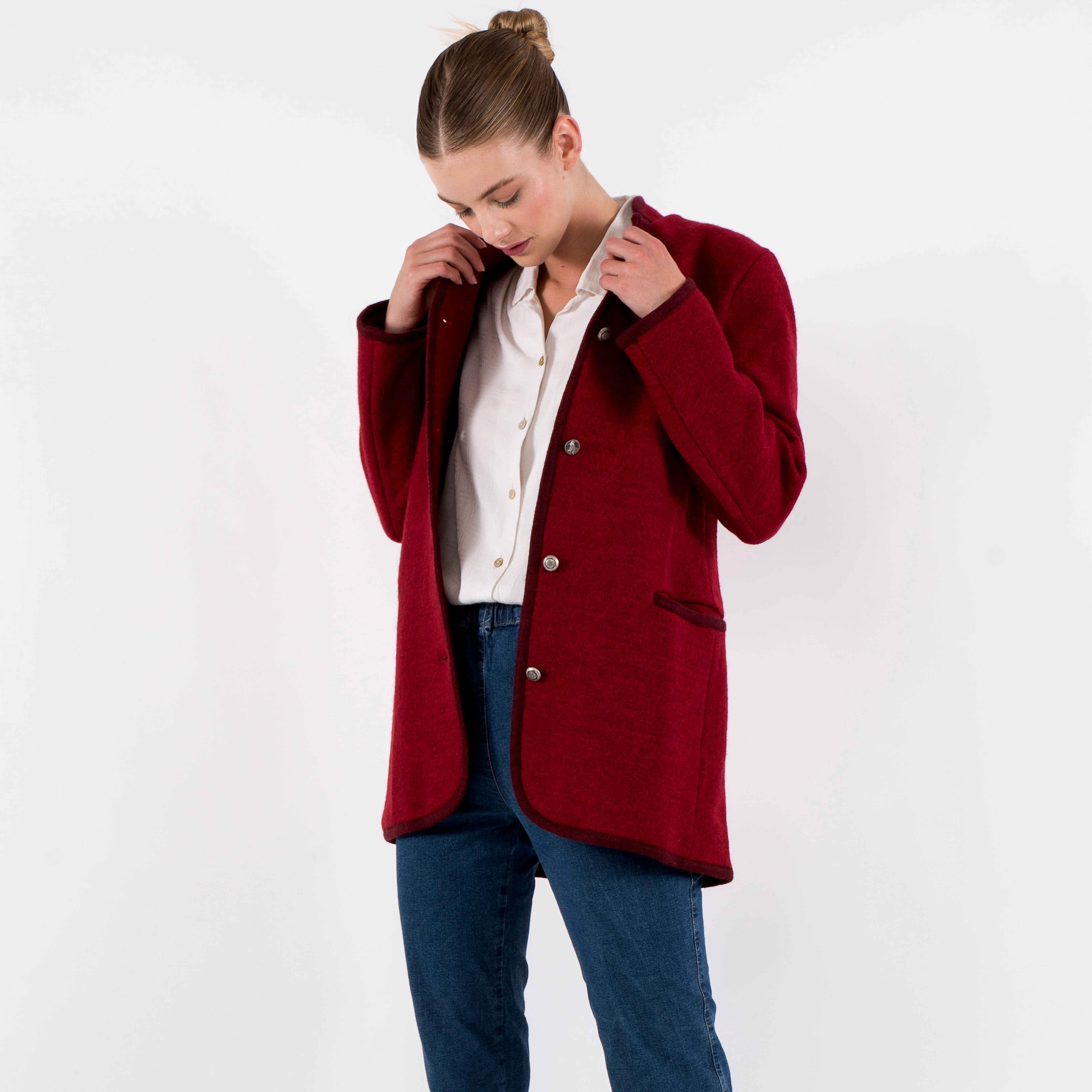 Angelika Tracht Boiled Wool Jacket with Trim - Image 6